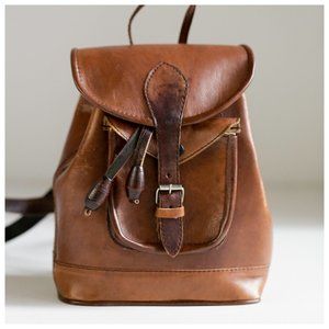 Vintage Hand Made Mini Leather Back Pack